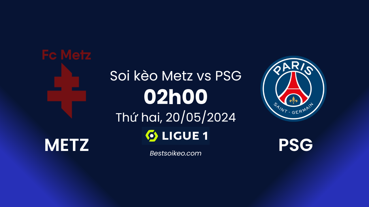 Soi kèo bóng đá Metz vs PSG - 02h00 ngày 20/05/2024